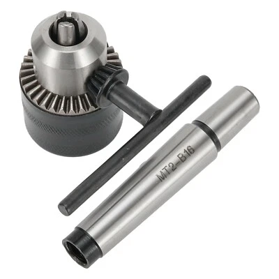 Reliable Drill Chuck Tool with MT2 Morse Taper Arbor and Key for Precision Work