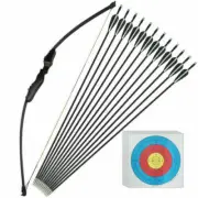 30/40LB Archery Recurve Wood Bow Longbow Set Arrow Adult Outdoor Hunting Target