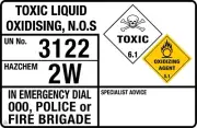 Toxic LIquid Oxidising, N.O.S - EIP Hazchem Transport Sign (EIP-03-TT)