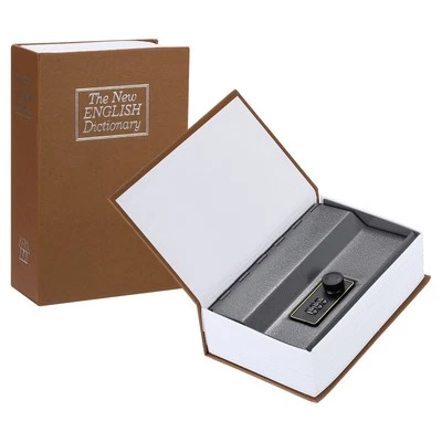 7.09" x 4.53" x 2.17" Diversion Book Safe, Hidden Storage Box with Lock, Brown