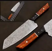 Custom Handmade Damascus Steel Bushcraft Survival Fixed Blade Kitchen Chef Knife