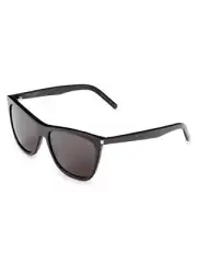 $460 Mens Authentic SAINT LAURENT 58mm Classic Square Sunglasses Black