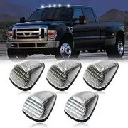 5PCS LED Cab Roof Marker Lights Replacement for 1999-2016 F250 F350 F450 F550 Super Duty Pickup Truck White Top Roof Running Marker Clearance Light
