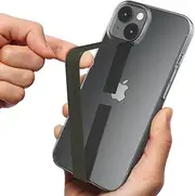 Sinjimoru Silicone Stretching Strap as Phone Grip Holder, Slim Grip Tape for iPhone Case, Secure Phone Strap as Cell Phone Holder. Sinji Loop Olive Grey
