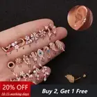 Seahorse Earrings Crystal Tragus Helix Cartilage Bar Stud Earrings Labret Monroe