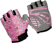 [LIFKOME] 1 Pair Boys and Girls Cycling Gloves Half Finger Outdoor Sports Fitness Glove Slip Protective Material Adjustable Wrist Stylish for Boys Girls