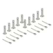 10Pcs M3x10mm Clevis Pins, Single Hole Flat Head Hitch with Cotter Pins, Silver