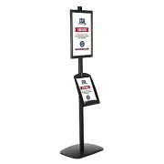 Free Standing Sign Holder Silver Snap Poster Frame 11x17 Metal Tray Shelf 8.5x11