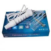 4 in 1 Portable High Frequency Electrotherapy Beauty Device Spot Remover Skin Care Spa Derma 4 Violet EU Plug As Shown