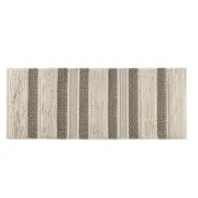 Bath Rug Hand-Woven Texture Shaggy Striped Soft & Water Absorbent, Boho Bathr...