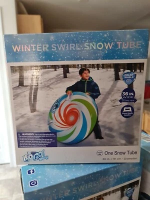 SNOW DASHER 36" Inflatable Swirl Snow Tube PVC H2O!/For Winter Sledding NEW