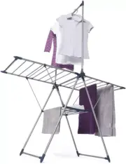 Clothes Airer with Garment Rack, Drying Laundry Line Hanger - Grey