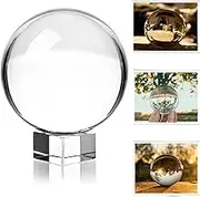 MerryNine K9 Crystal Ball with Stand for Photography Crystal Sphere Lens Crystal Ball(80mm/3.14" with 35mm Stand)