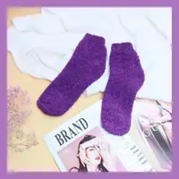 在飛比找momo購物網優惠-【WAJI 襪集】羽絨保暖襪-素面款-紫色(台灣製造-冬季 