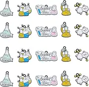 SUNNYCLUE 1 Box 20Pcs Science Charms Lab Charms Bulk Alloy Enamel Colorful Cartoon Tube Laboratory Molecule Scientist Chemistry Charms for Jewellery Making Charms Findings DIY Necklace Bracelet Craft