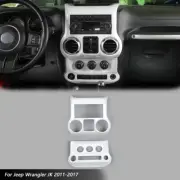 White Center Console & AC Volume Switch Panel Trim For Jeep Wrangler JK 2011-18