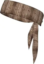 Wood Grain Sports Strap Double-Sided Headscarf Men's Bow Tie Sports Headscarf Running Yoga Exercise Headband