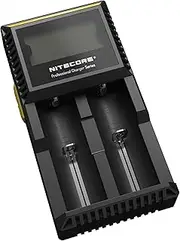 NITECORE Torches Smart Charger Nitecore Digicharger D2 Universal Smart Charger D2, Black (D2), Li-ion (26650, 22650, 18650, 17670, 18490, 17500, 18350, 16340(RCR123), 14500, 10440). Ni-MH and Ni-Cd (AA, AAA, AAAA, C) Rechargeable Batteries