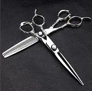 Hairdressing Scissors Carved Bearing Scissors Stainless Steel Hair Cutting Professional 6 inch