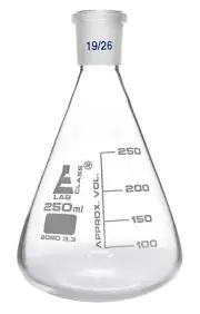 Eisco Labs 250ml Conical Flask with 19/26 Joint - Borosilicate Glass