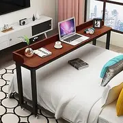 YVYKFZD Portable Overbed Table, Bedside Table with 360° Wheels, Standing Over Bed Table, Rolling Medical Over Bed Desk for Elderly, Hospital Patients, Home (Color : Teak Color 1, Size : 150cm/59.0in