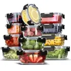 Containers With Lids 24pc Glass Storage 12 Set Food 12 Airtight Pantry Kitchen