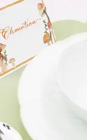 [Clementina Sketchbook] Set-of-Eight Forest Mushrooms Hand-Painted Place Cards