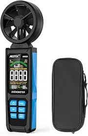 Digital Anemometer, Digital Wind Speed CFM Meter Gauge, Air Flowing Velocity Tester, Digital Wind Speed CFM Meter Gauge with LED Backlight Screen, Measures Wind Velocity Wind