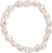[Aurelia Mae] Tiny Baby Pearl Band Delicate Rice Pearl Stretch Ring Minimal Stackable Ring