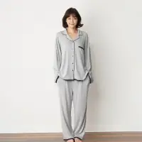 在飛比找momo購物網優惠-【Tani】休閒居家保暖寬鬆袖睡衣套裝(寬鬆袖保暖居家睡衣套