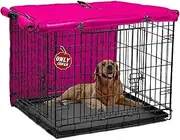 Dog Crate Cover 48 inch XL Dog Kennel Outside Cover, Big Dog Cage for Large Dogs Wire with1 2 3 Doors, Waterproof 600D Oxford Fabric Indoor/Outdoor Pink（Dog Crate NOT Included）
