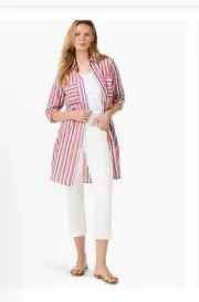 Nic And Zoe Daybreak Tunic 100% Organic Cotton Size Large NWT New $168