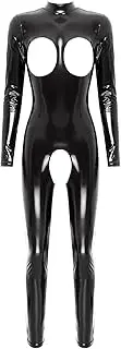 [GRRKDFQ] Women's Lingerie Sets Chest Cutout Open Crotch Zipper Jumpsuit