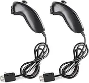 DSYJ Nunchuk Remote Controller Attachment For Nintendo Wii (Black Edition) 2 Pack