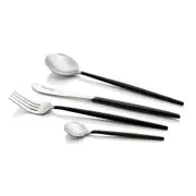 16pc Stanley Rogers Piper Stainless Steel Cutlery Family Dinner Party Set BLK