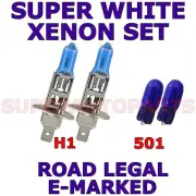 FITS SMART ROADSTER COUPE 2003-ON SET H1 501 SUPER WHITE XENON LIGHT BULBS (for: Smart)