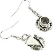 [WOFASHPURET] 2 Pairs Dessert Drop Earrings Statement Earring Geometry Hollow Ear Studs Summer Jewlery Earring Cuffs for Women Silver Earrings Ear Cuff Earrings Afternoon Tea Miss Jewelry Alloy