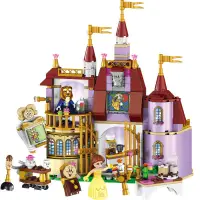 在飛比找蝦皮購物優惠-女孩系列貝爾公主的魔法城堡美女與野獸拼裝積木玩具益智生日禮物