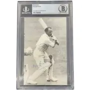 Don Bradman Signed Postcard BGS Authentic Autograph