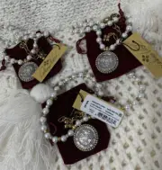 NEW Patricia Nash Romantic Coin Pendant Pearl Necklace W/ Pouch $69 LOT of 3