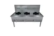 WW-3N Stainless Steel Waterless Nature Gas Triple Wok