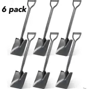 6 Pack Premium Carbon Steel 29" Shovel for Digging with D Handle Garden Spade