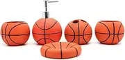 JynXos Resin 5 Pieces Bathroom Accessory Collection Set with Soccer Fans Gift Design for Home