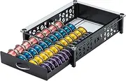 ZCDCP for Nespresso Pod Holder, Vertuo Pod Holder Drawer Glass Top Coffee Pod Organizer Storage (40 Pods Capacity)