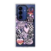 Galaxy Z Fold7 Clear Magnetic Case Feminist Killjoy by Chiara LB art
