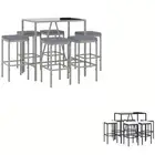 Outdoor Bar Set 9 Piece Outdoor Furniture Table Stool Black Poly Rattan vidaXL