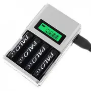 Palo C903W 4 Slot LCD Display AA AAA NI-CD NI-MH Rechargeable Battery Charger 426 US
