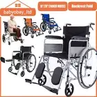 Foldable Wheelchair Self Propelled Lightweight Transit Armrest Footrest Brake AU