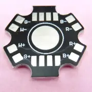 RGBW 4x1W Power 8pin LED PCB Aluminum Board Heat Sink Black Base Plate 4+4 pin