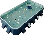 Large Foldable Swimming Pool, Non-Inflatable Kids' and Adults' Outdoor Swimming Pool, Anti-Slip PVC Family Pool with 10 Ocean Ball, Summer Water Party for Outdoor, Garden, Backyard (116 * 65 * 22 in)
